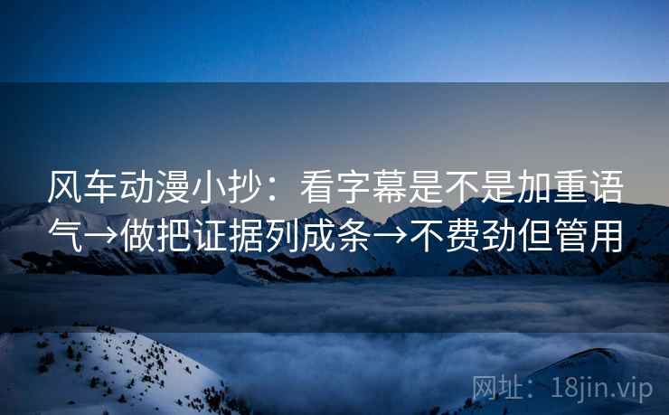 风车动漫小抄：看字幕是不是加重语气→做把证据列成条→不费劲但管用